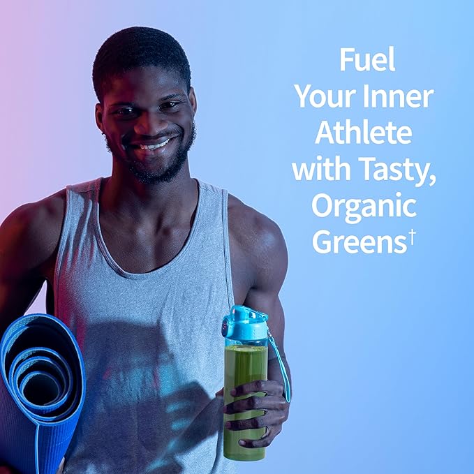 Garden of Life Sport Nutrition Greens and Superfoods Powder for Women and Men - Apple Berry Organic Blend - Spirulina Fruit Vitamins Pre &amp Probiotics Mushrooms Athletic Supplements 30 Servi