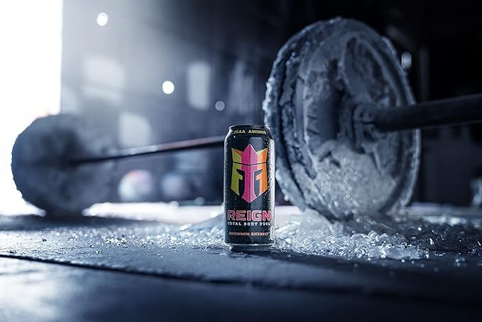 REIGN Total Body Fuel Reignbow Sherbet Fitness &amp Performance Drink 16 Fl Oz (Pack of 12)