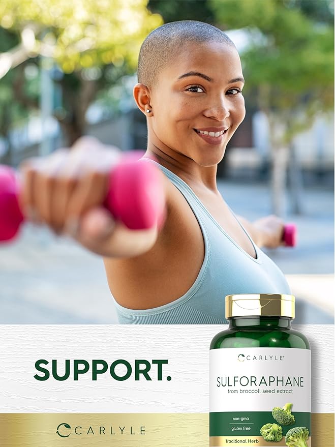 Carlyle Sulforaphane Supplement | 400 mcg | from Broccoli Seed Extract | 180 Capsules | Traditional Herbal Supplement | Non-GMO and Gluten Free Formula