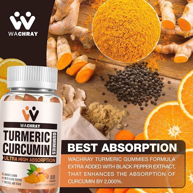 Turmeric Curcumin Gummies with Ginger &amp Black Pepper Extract - 3 Pack Tumeric Gummy Supplements for Pain Inflammation Joint Weight Health Support - Vegan Organic Gelatin-Free - for Adults and Ki