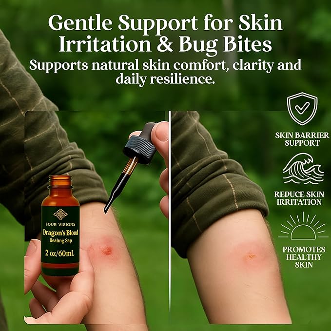 Four Visions Sangre de Drago (Dragon’s Blood) Liquid Extract – Wildcrafted Amazonian Sap for Skin Gut &amp Antioxidant Support – Sangre de Grado Organic Herbal Tincture