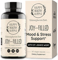 Joy-Filled Mood Support Supplement - 7 Herb Complex + St. Johns Wort | Stress Relief – Helps Calm The Mind &amp Body | 100% Plant-Based Happy Pills Ashwagandha Rhodiola Rosea | Adaptogens 60 Ct
