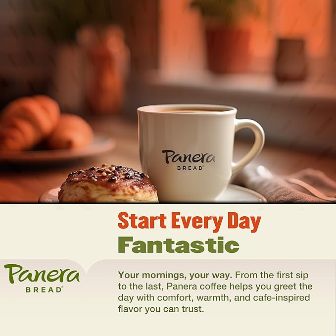 Panera Coffee Cinnamon Roll Ground Coffee 100% Arabica Medium Roast Bakery-Inspired Flavor No Artificial Ingredients 12oz Bag Pack of 6 (72 oz Total) for Home Brewing