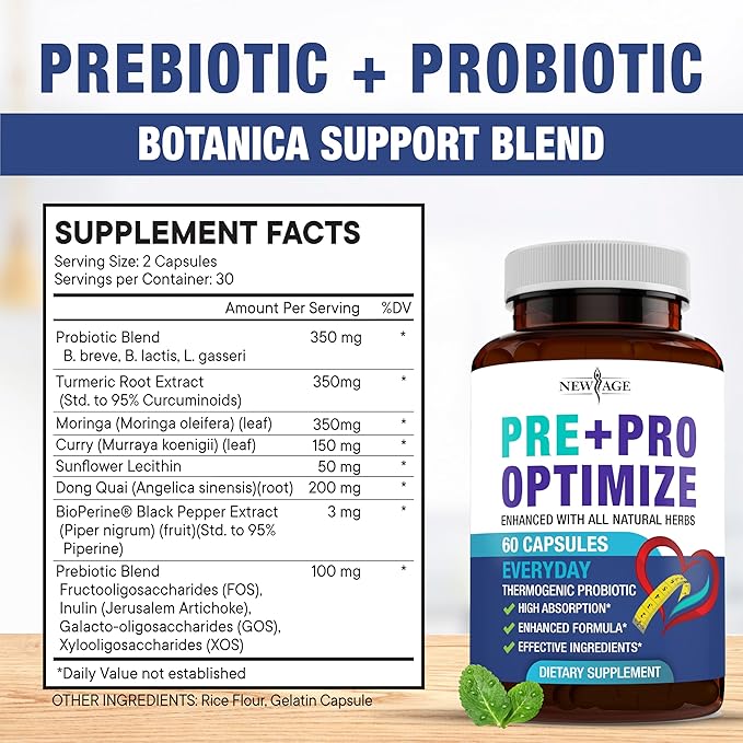 Pro Optimize Probiotics for Women Menopause 70 Billion CFU Digestive Health - Relief for Bloating Hot Flashes Joint Support Night Sweats - Gut Health &amp Metabolism - Dong Quai (120 (Pack of 2