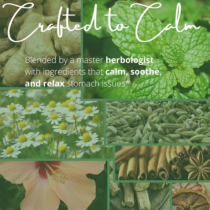 Stomach Soothing Tea - for Ache and Bloating* - Aids Digestion* Calm Gentle Blend of Peppermint Ginger Fennel &amp More