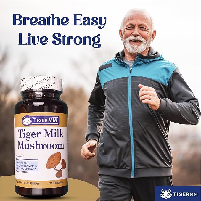 Tiger Milk Mushroom (Lignosus Rhino.) USA Grown Lung Respiratory Immune Support 450mg/cap