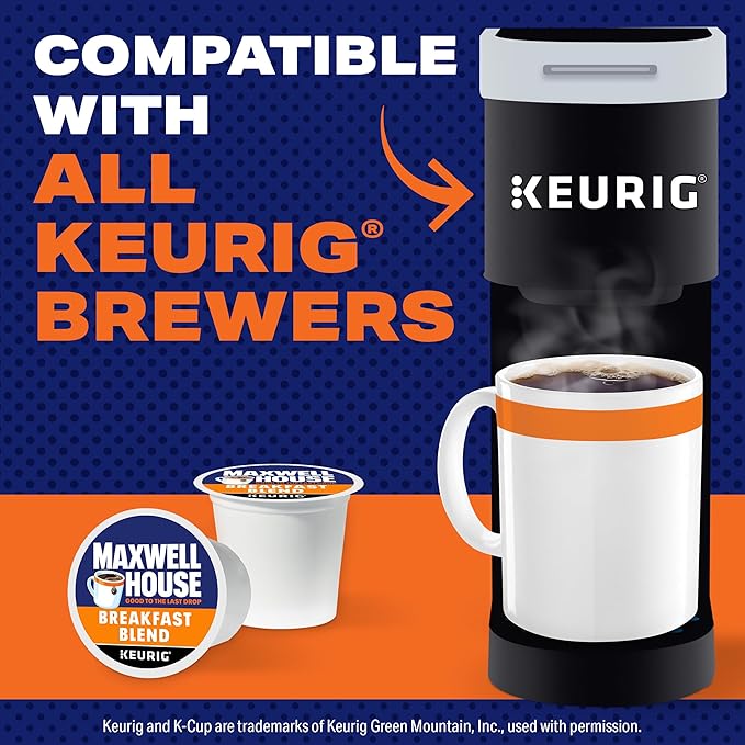 Maxwell House Breakfast Blend Light Roast K-Cup® Coffee Pods. Box(Pack of 48)