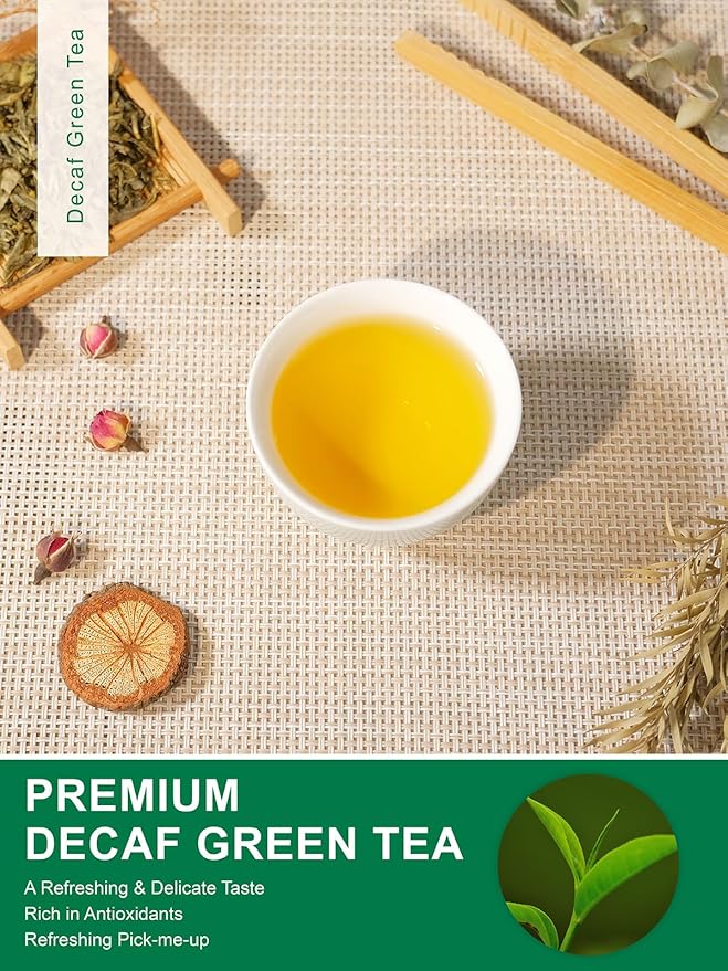 TeeLux Decaf Green Tea CO2 Decaffeinated Green Tea Loose leaf Delicate &amp Smooth Flavor 7oz