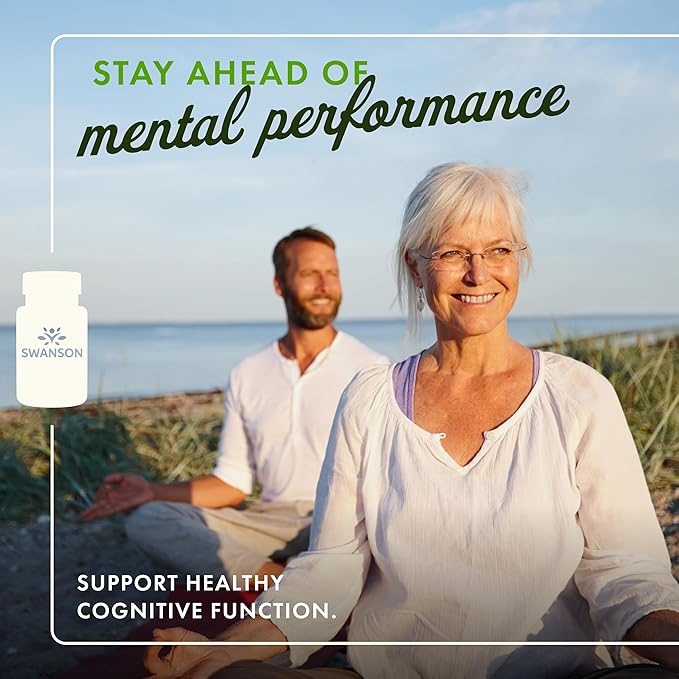 Swanson Pure Brainpower Brain Health Cognitive Memory Focus Support Brain-Derived Neurotrophic Factor (BDNF) Herbal Supplement (Ginkgo Biloba Bacopa Monnieri) 60 Veggie Capsules (Veg Caps) (2 Pack)