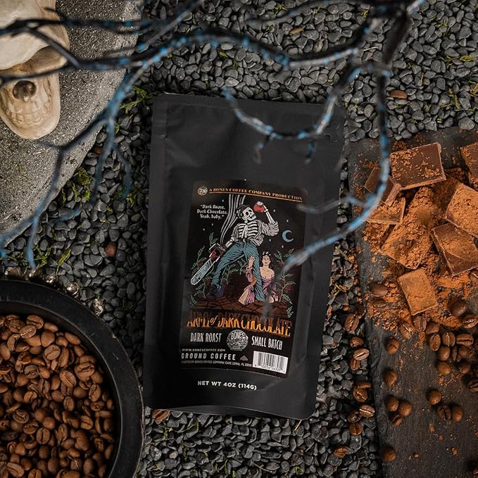 Bones Coffee Company Favorite Flavors Sample Pack Box Set with Specialty Coffee Mug 5 Assorted Single-Origin Low Acid Medium Roast Arabica Beans Flavored Coffee Gifts 4 oz Pack of 5 Ground
