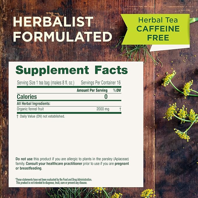 Traditional Medicinals Tea Organic Fennel Promotes Healthy Digestion 96 Tea Bags (6 Pack)