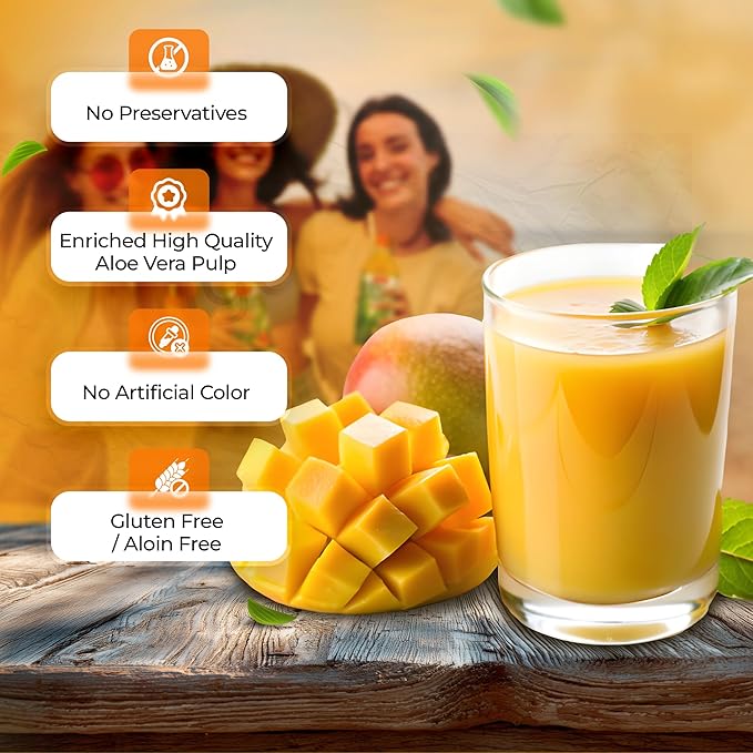 OKF Aloe Vera Drink Juice with Pure Aloe Pulp Variety 16.9 oz. (Mango Pack of 20) Plant Based Drink Korean drinks