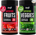 Fruits and Veggies Supplement - High Fiber Supplement for Immunity Gut &amp Energy - Super Reds &amp Super Greens Supplements with Marshmallow Root - 240 Reds and Super Greens Powder Superfood Caps