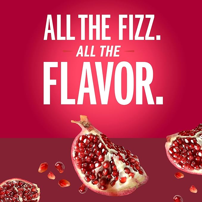 IZZE Sparkling Water Juice Beverage Blend Pomegranate No Sugar Added 8.4 FL OZ 24 Cans