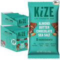 KiZE Energy Bars - Almond Butter Chocolate Sea Salt - Gluten Free Dairy Free Non-GMO &amp High Protein Meal Replacement Energy Bars Clean Food Ingredients - 10g High Protein Snacks (20 Count)