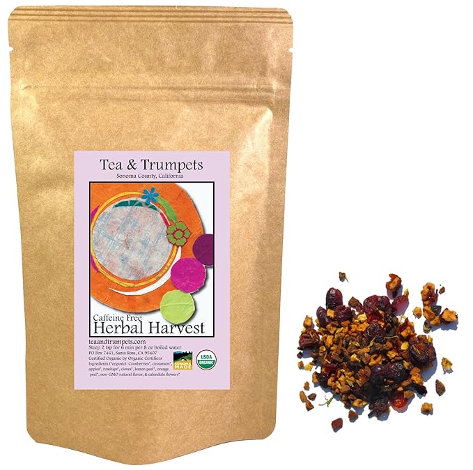 USDA Organic Herbal Harvest Loose Leaf Herbal Fruit Tea 1 LB (16 oz)