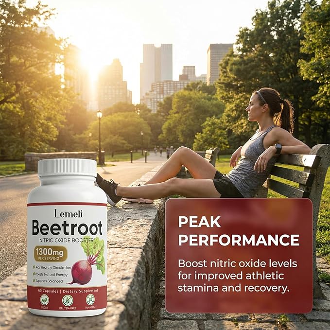 Lemeli Beetroot - 1300mg Lemeli Beet Root Capsules Boost Vitality Immune and Digestive Pure Non-GMO &amp Gluten Free Beet Root Supplement 60 Capsules (1)