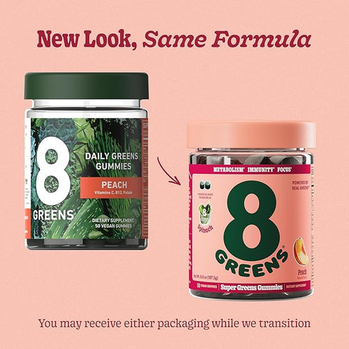 8Greens Daily Greens Peach Gummies 50 Count