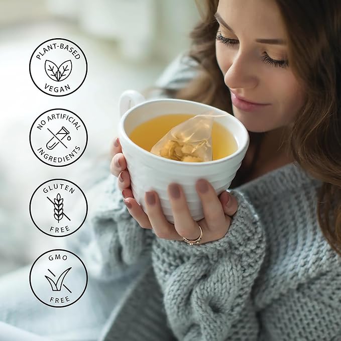 Zen Ginseng Tea 30 ct Triangle Teabags. American Ginseng Tea 花旗参三角茶包 Boosts Body Energy Immunity and Stamina.