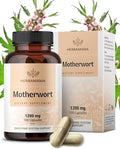HERBAMAMA Motherwort Capsules – Natural Menopause Supplements* for Women – 1200mg Motherwort Herb Powder per Serving for Women's Mood &amp Calm Support – Vegan Non-GMO – 50-Day Supply