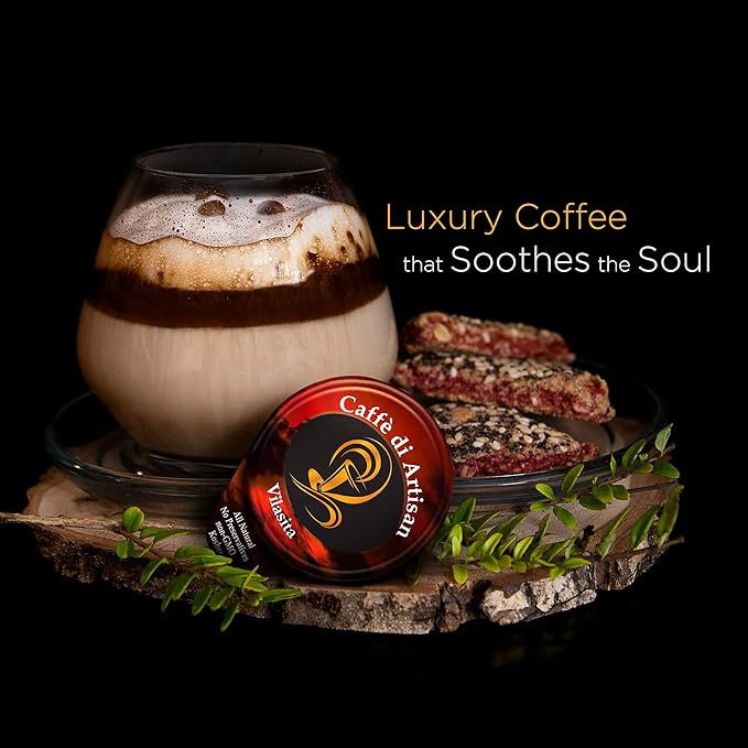 Caffè di Artisan Asmara Liquid Coffee Pods – 24 Count | Medium Roast Arabica with Frother | Peel &amp Pour | Cold Brew Iced &amp Hot Coffee | Eco-Friendly Machine-Free Ready in Seconds
