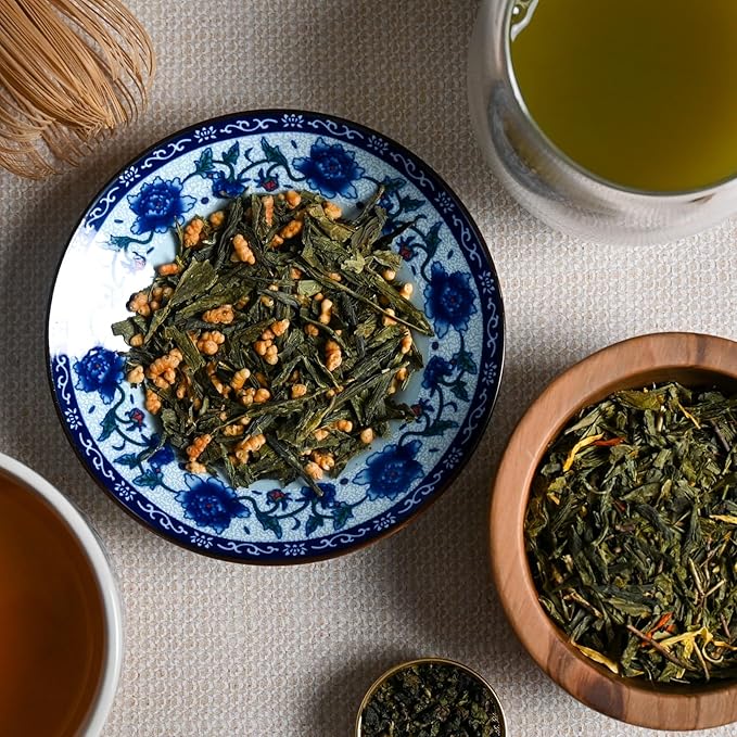 Organic Positively Tea Company Genmaicha Green Tea Loose Leaf 16 Ounce