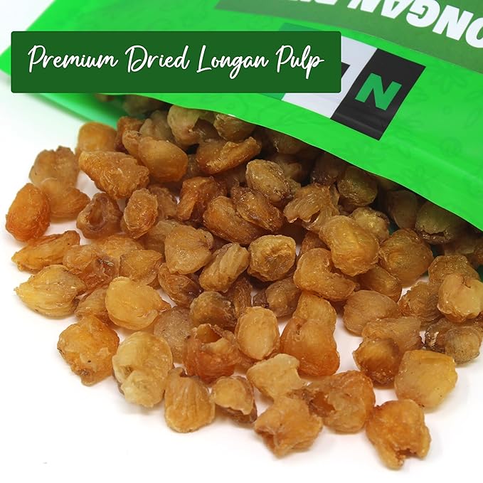 NPG Dried Longan Pulp 16 Oz Meat Fruit Gui Yuan Lung Gan No Additives Edible Perfect for Teas Snacks Desserts Cooking Premium Quality Dragon Eye