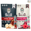 Salud 2-Pack | 2-in-1 Calm + Sleep (Punch) &amp Hydration + Immunity (Hibiscus) 15 Servings Each Drink Mix Dairy &amp Soy Free Non-GMO Gluten Free Vegan Low Calorie 1g of Sugar
