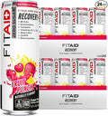 FITAID ZERO Keto-Friendly Number 1 Post-Workout Recovery Drink Contains Zero Sugar BCAAs Glucosamine 5 Calories Fruit Punch 12 Fl Oz (Pack of 24)