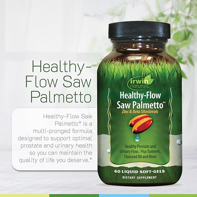 Irwin Naturals Healthy-Flow Saw Palmetto – 60 Liquid Soft-Gels – Prostate &amp Urinary Flow Support