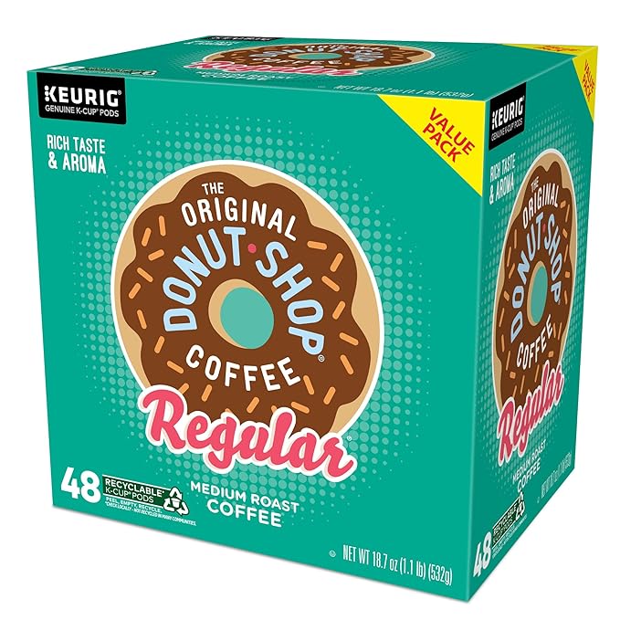 The Original Donut Shop Regular Keurig Single-Serve K-Cup Pods Medium Roast Coffee 48 Count Pack of 4