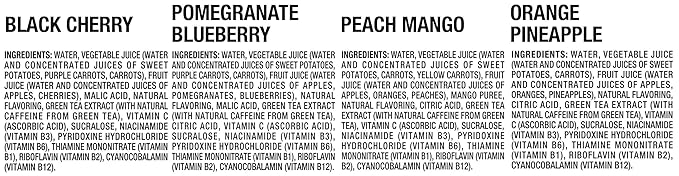 V8 +Energy Variety Pack Pomegranate Blueberry Orange Pineapple Peach Mango Black Cherry8 Fl Oz (Pack of 24)