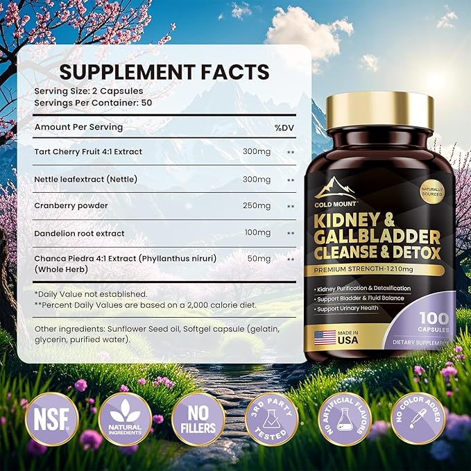 Kidney Cleanse Supplement - Support Kidneys &amp Urinary Tract Health 200 Capsules