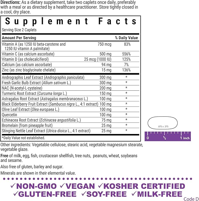 Bluebonnet Nutrition Targeted Choice Wellness Support Immune Defense Whole Food-Based Formula Seasonal Support Soy-Free Gluten-Free Kosher Non-GMO Dairy-Free Vegetarian 60 Caplets 30 Serving