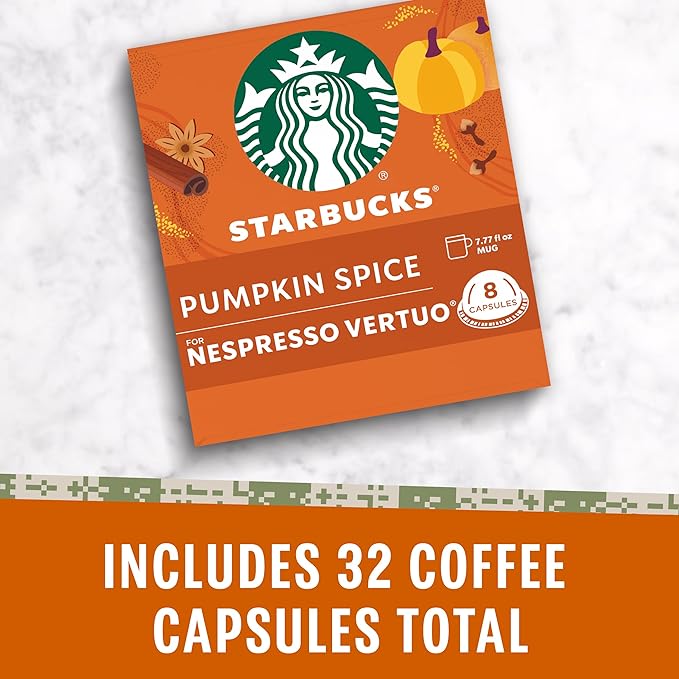 Starbucks by Nespresso Vertuo Pumpkin Spice 32-count Coffee Pods Brews 7.8 oz.