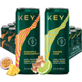 KEY 24-Pack Combo Bundle - Pineapple Passionfruit 12pk &amp Ginger Lime 12pk - Sugar Free All Natural Long Lasting Energy Optimal Green Tea Caffeine &amp L-Theanine for Mental Focus