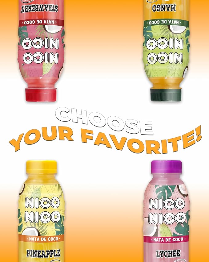 Niconico Mango juice drink with nata de coco 30% fruit juice (16.9 floz 6 Pack)