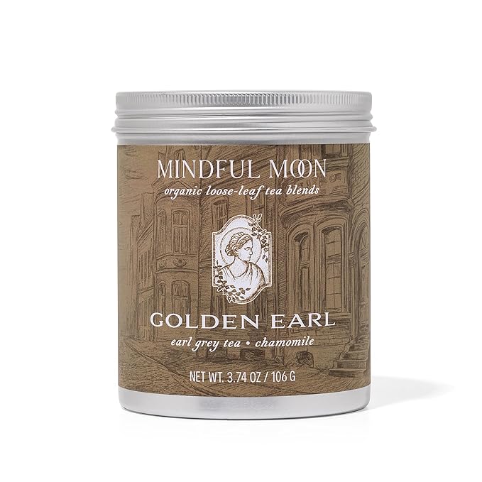 Golden Earl Herbal Tea by Mindful Moon – Earl Grey Blend with Chamomile &amp Natural Citrus Flavor – Caffeinated Loose Leaf Tea (Large)