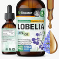 BIO KRAUTER Lobelia Tincture for Lung Cleanse &amp Detox - Pure Vegan Lobelia Herb Liquid Extract - 2 Fl.Oz. 84 Days of Supply - Respiratory Support Supplement - Alcohol &amp Sugar Free Non-GMO