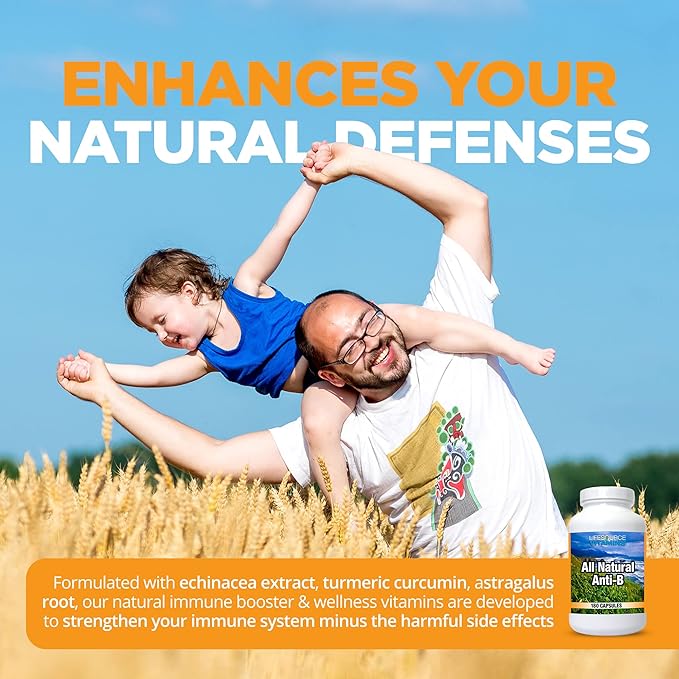LifeSource Vitamins All Natural Anti-B for Immune Support 14 All Natural Ingredient with Echinacea &amp Garlic Extract 180 Immune Defense Capsules