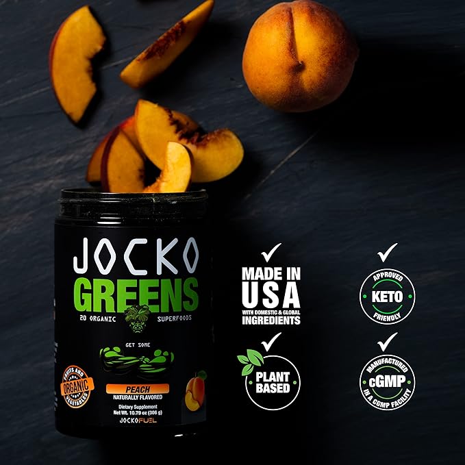 Jocko Fuel Daily Greens Powder - Premium Organic Greens Superfood Powder for Gut Health Digestion Bloating Immune Support with Spirulina Chlorella Digestive Enzymes &amp Probiotics - 30 Serving