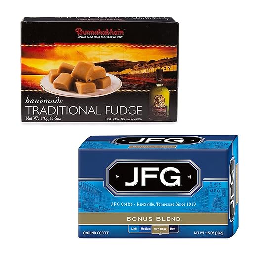 JFG Bonus Blend Medium-Dark Roast Coffee &amp Gardiners Handmade Scottish Fudge Bundle