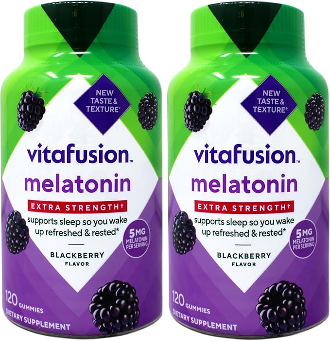 Extra Strength Melatonin BlackBerry 5mg 120 Count (2 Bottles)