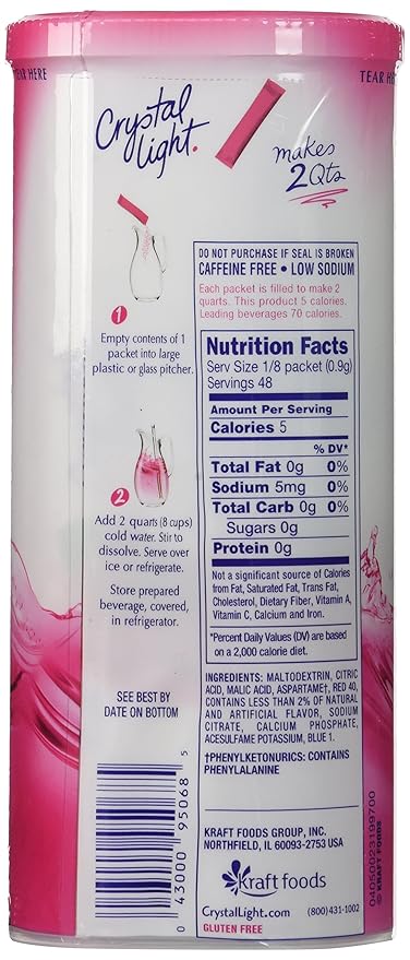 Crystal Light Raspberry Ice Drink Mix (12-Quart) 1.3 Ounce Packages (Pack of 4)