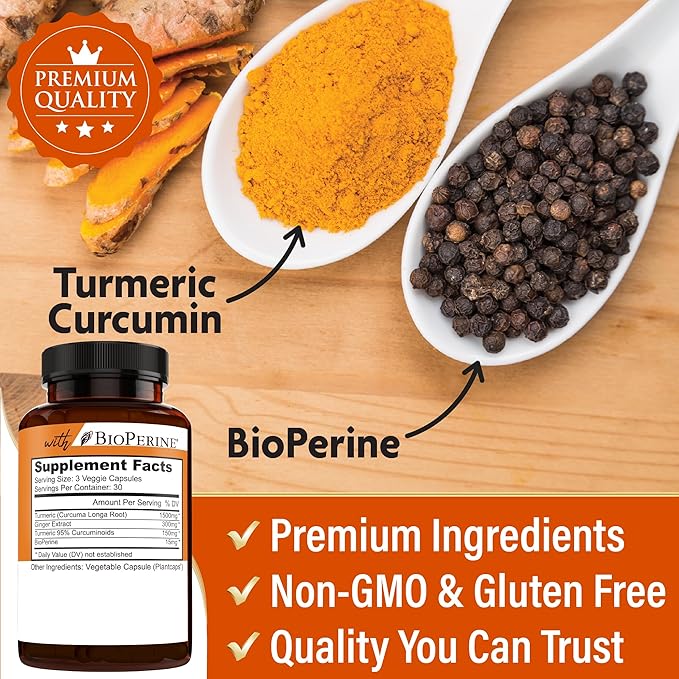 NEW AGE Turmeric Curcumin Capsules - Standardized Curcuminoids - Non-GMO Gluten Free -270 Count (Pack of 3)