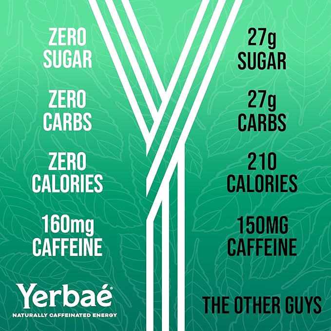 Yerbaé Energy Seltzer &amp Beverage Bundle - 16oz &amp 12oz Variety 24-Pack 0 Sugar 0 Calories 0 Carbs Energized by Yerba Mate &amp Plant-Based