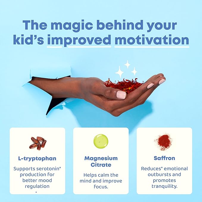 JoySpring Mood Magic for Kids – Natural Mood Support Pixie Sticks Candy with Saffron Extract Magnesium Citrate &amp Vitamin D3 | Sugar-Free Powder Drink or Candy | 25 Servings | 4+ Years (Pack of 2)