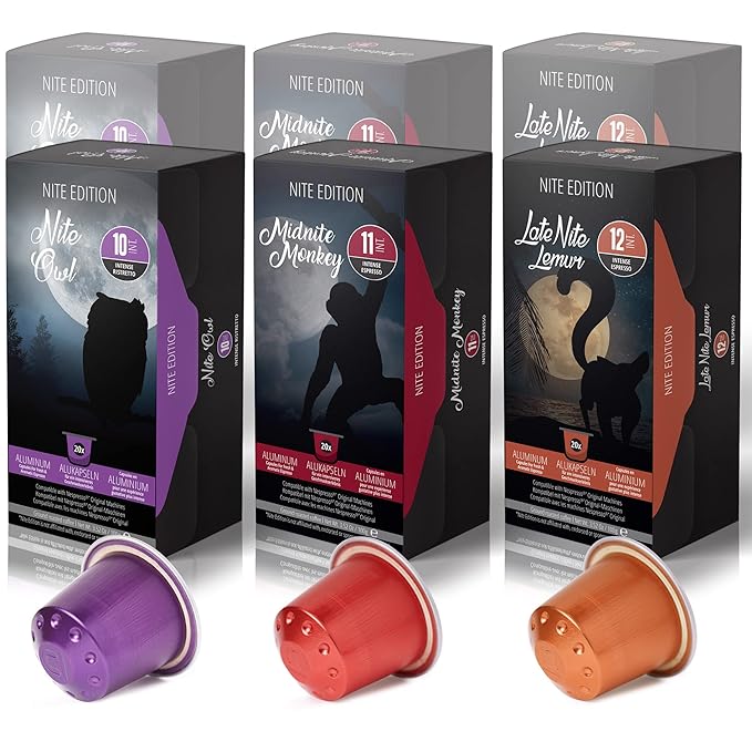 120 ct Espresso Intenso Variety Pack | Compatible with Nespresso Original Machines | Aluminum Coffee Pods | Intensity 10 11 12 | Like Dharkan Kazaar Palermo Italiano Capsules