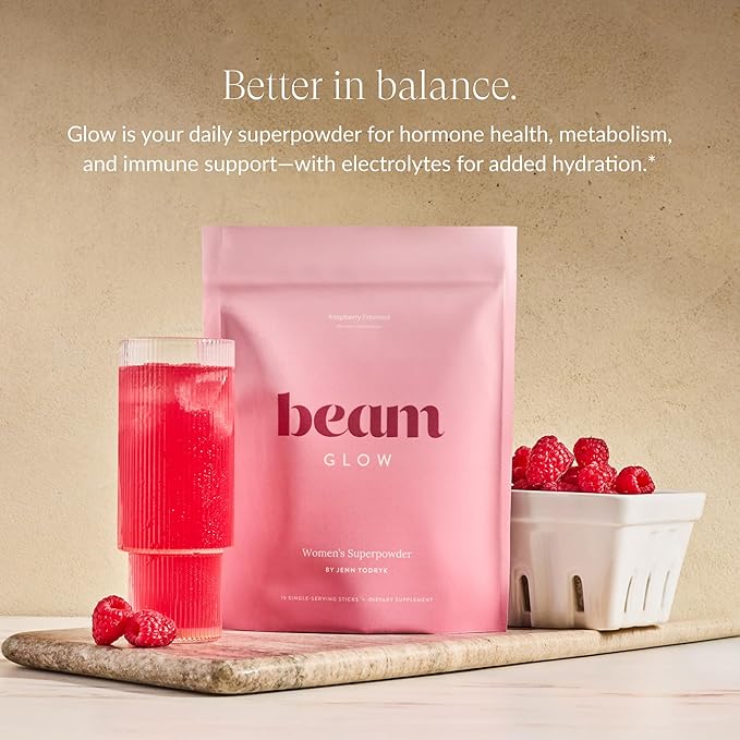 Beam Glow Hormone Balance Supplement for Women – Cortisol Supplement for Women PMS Relief Supplement Perimenopause Support Womens Vitamins Thyroid Support with Ashwagandha &amp Selenium
