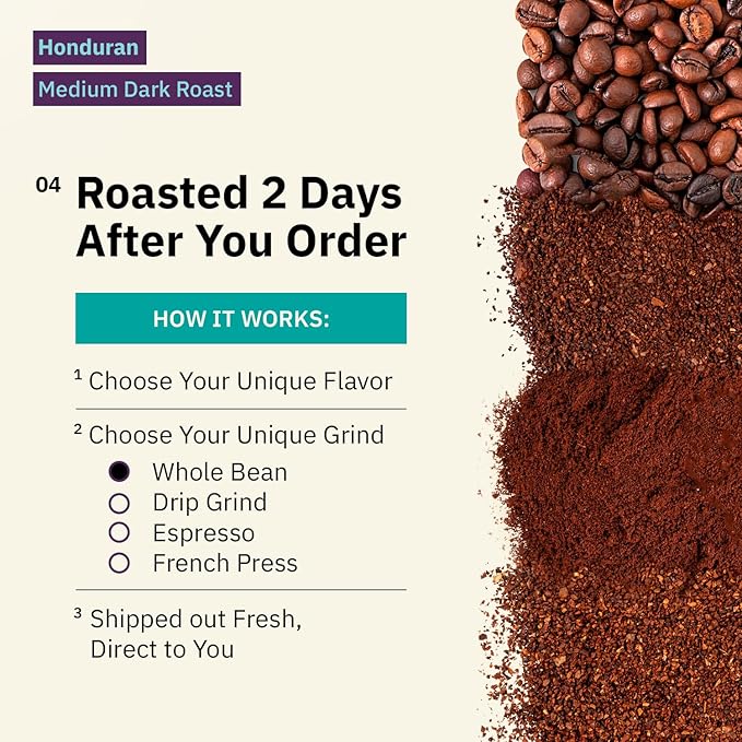 Organic Honduran Coarse French Press Grind Coffee – 2LB Single Origin Arabica Medium-Dark Roast Fair Trade Specialty Grade